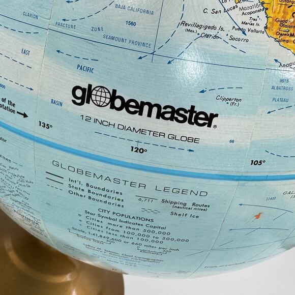 Vintage GLOBEMASTER Legend 12 Inch Diameter Globe Raised Relief Topographic Map - Picture 4 of 9